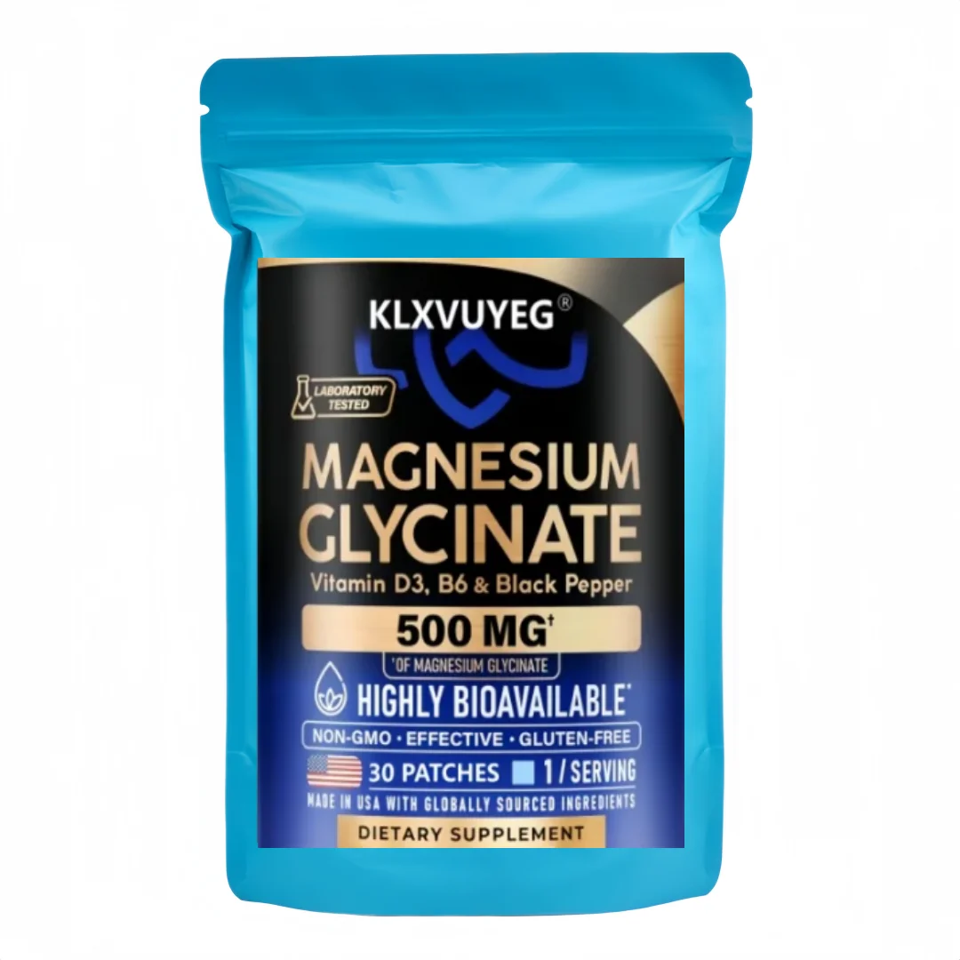 Magnesium Glycinate 500mg - Chelated Supplement - 98% High Absorption - Supports Sleep, Muscle & Heart Health - 30 Patches
