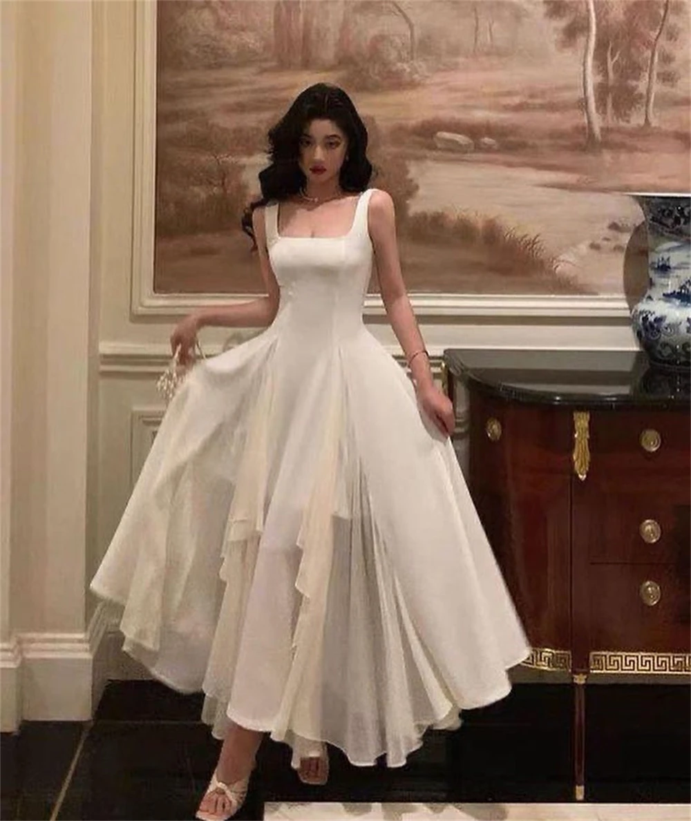 Customized Simple Spaghetti Ball gown Celebrity Cocktail Fold Draped Chiffon Prom Dresse فساتين للحفلات الراقصةvestidos de gradu
