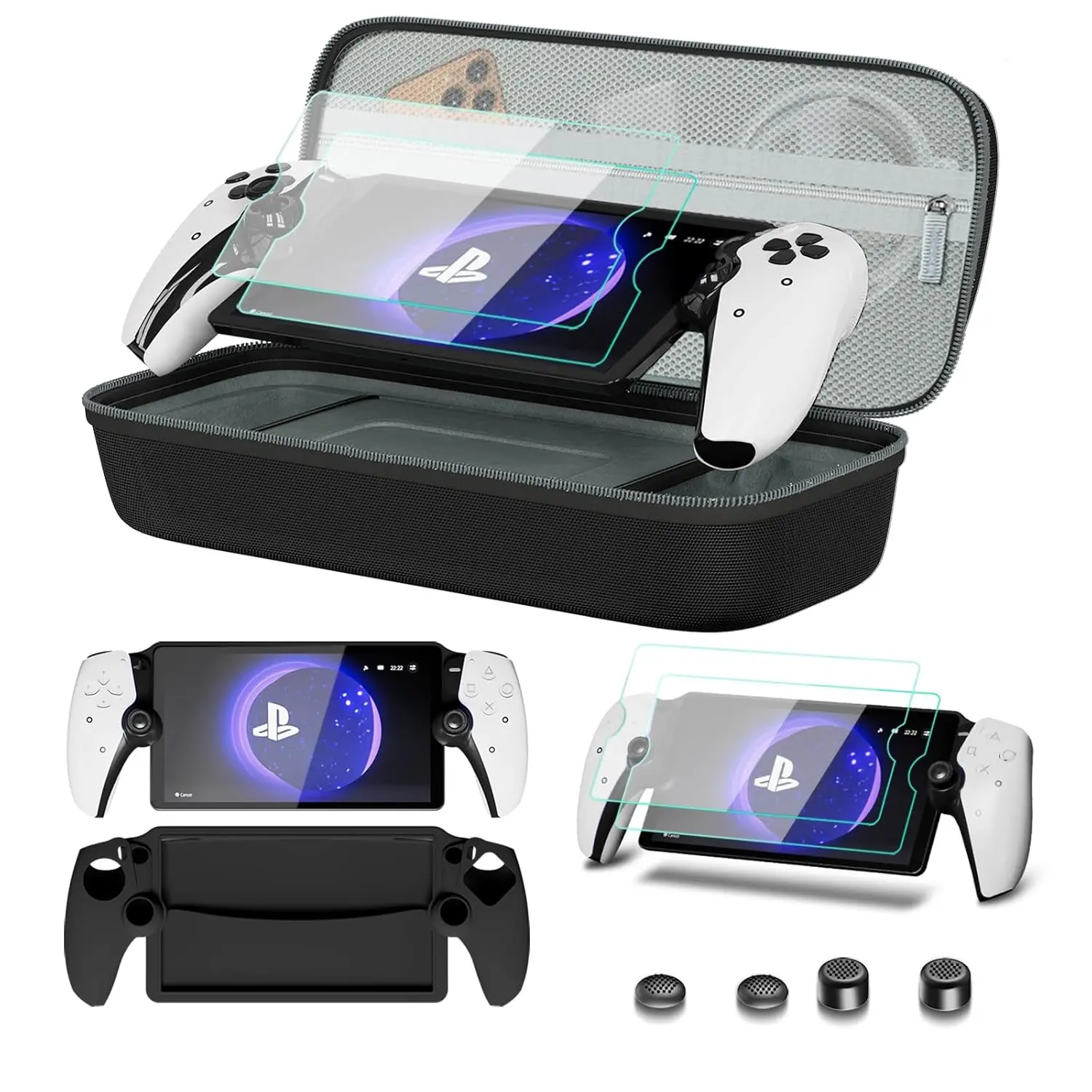 8 in 1 Accessories Compatible with Playstation Portal,Carrying Case for PS Portal Protective Cover with 2 Screen Protector Grip