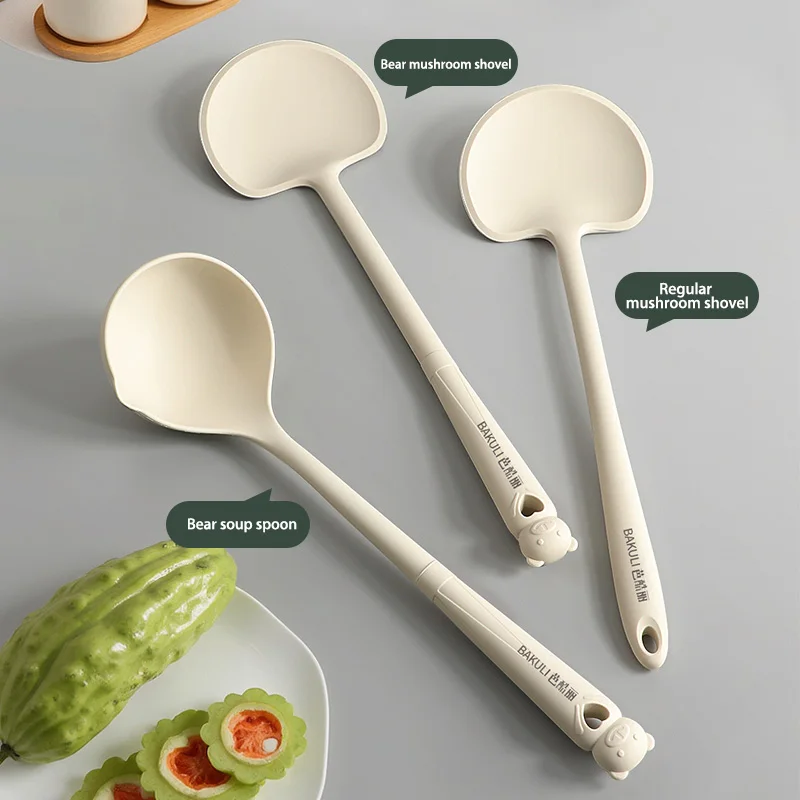 Ensemble de cuisine spatule à champignons et cuillère à soupe, ustensiles de cuisine en Silicone, poignée de cuisine, Pot antiadhésif, ensemble d'ustensiles de cuisine