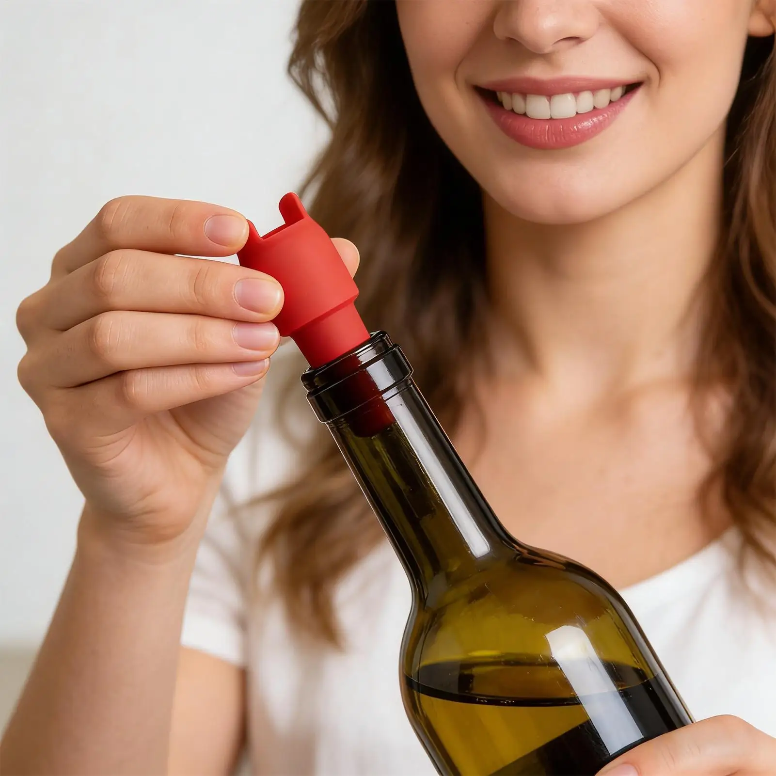 Bouchon de bouteille de vin en Silicone, couvercle hermétique résistant à la chaleur, bouchons de vin pour bouteilles de vin pour Champagne, cuisine, Bar, noël