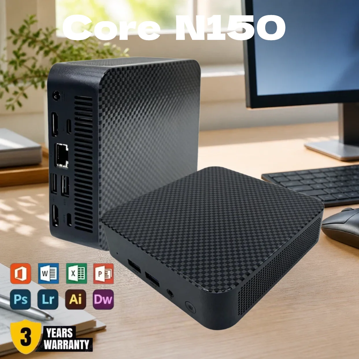 New Mini PC 2026 Intel N150 Portable Small Pocket Computer 16GB RAM 1TB SSD WiFi 6 BT5.2 Gaming Desktop PC