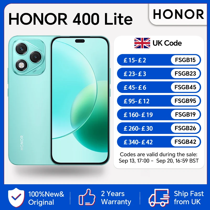 HONOR 400 Lite,EU Version,5G Smartphone,108MP Street Style Portrait ,5230mAh Battery,6.7-inch AMOLED Display, Lightweight&Stylish Design, Drop & Water Resistant,HONOR Smartphone