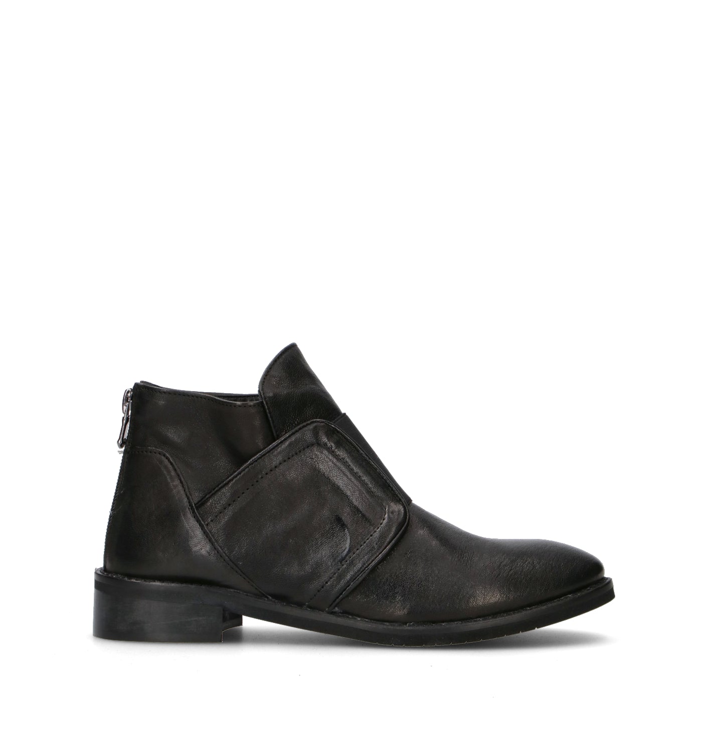 MEZZETINTE Tronchetto donna nero in pelle