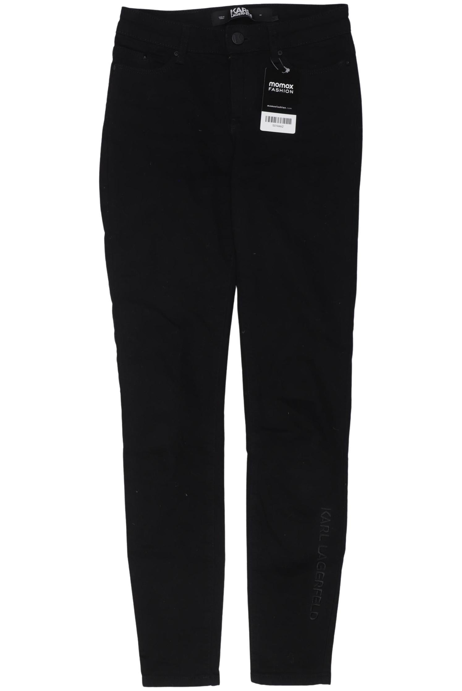 Karl by Karl Lagerfeld Damen Jeans, Gr. W24, Schwarz, Baumwolle / Elasthan / Synthetik