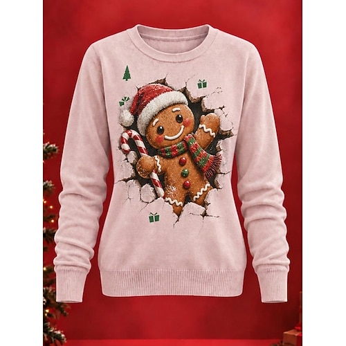 maglione natalizio da donna pullover maglione pullover elegante vacanza vintage renna girocollo con cappuccio manica lunga top regolari maglia blu rosa primavera autunno