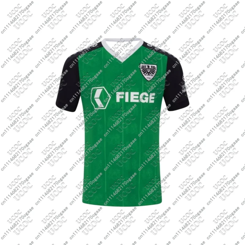 26-27 Maillot de football respirant pour hommes, enfants, garçons, adultes, Allemagne, P-Préussen Münster, pour match à domicile, sport, haut à séchage rapide