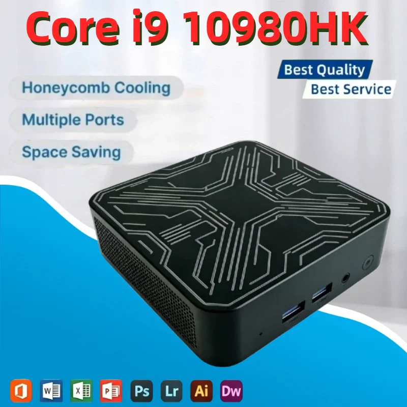 Nouveau Mini PC Core I9 10980HK 16 Go 1 To 2 To SSD 4K HD Ordinateur de Bureau Portable pour Gamer Haute Performance