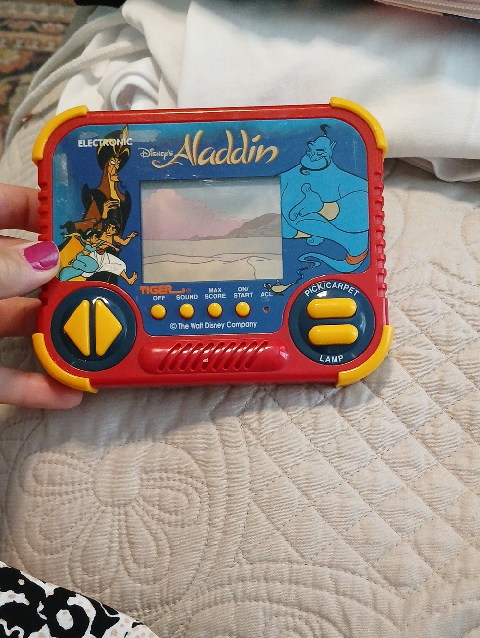 Disney Video Games & Consoles | Vintage 1990 Tiger Disney Aladdin Handheld Electronic Game | Color: Blue/Red | Size: Os