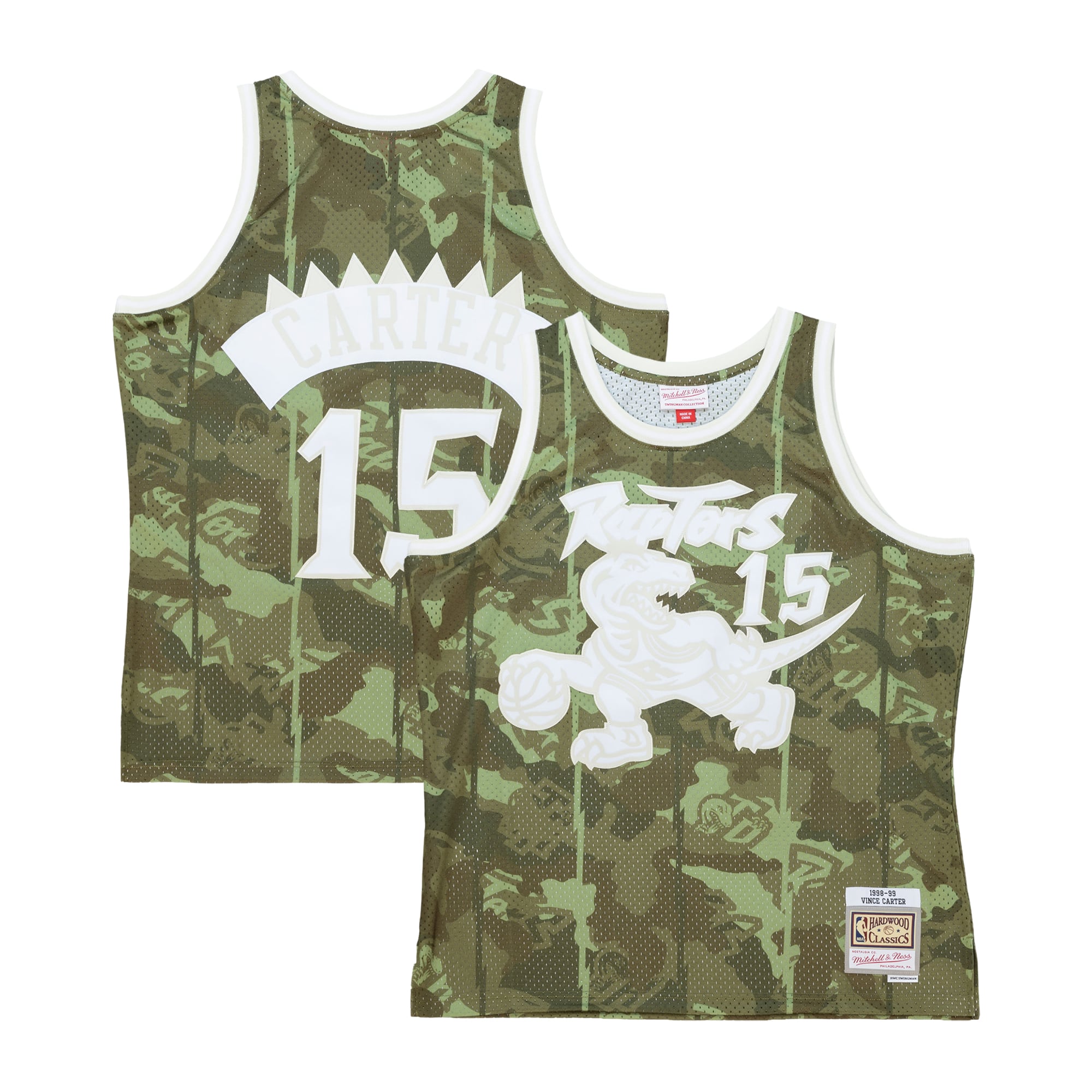 Maillot Swingman Ghost Camo Toronto Raptors Mitchell & Ness Vince Carter 1998 – Vert - Homme Taille: XL