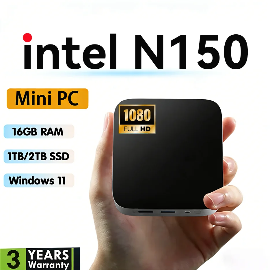 Mini PC Intel N150 / Intel Core I3-6100 Windows 11 Pro 16 Go de RAM 1 To 2 To SSD WIFI 6 BT5.2 4K HD Mini PC de jeu, de bureau et d
