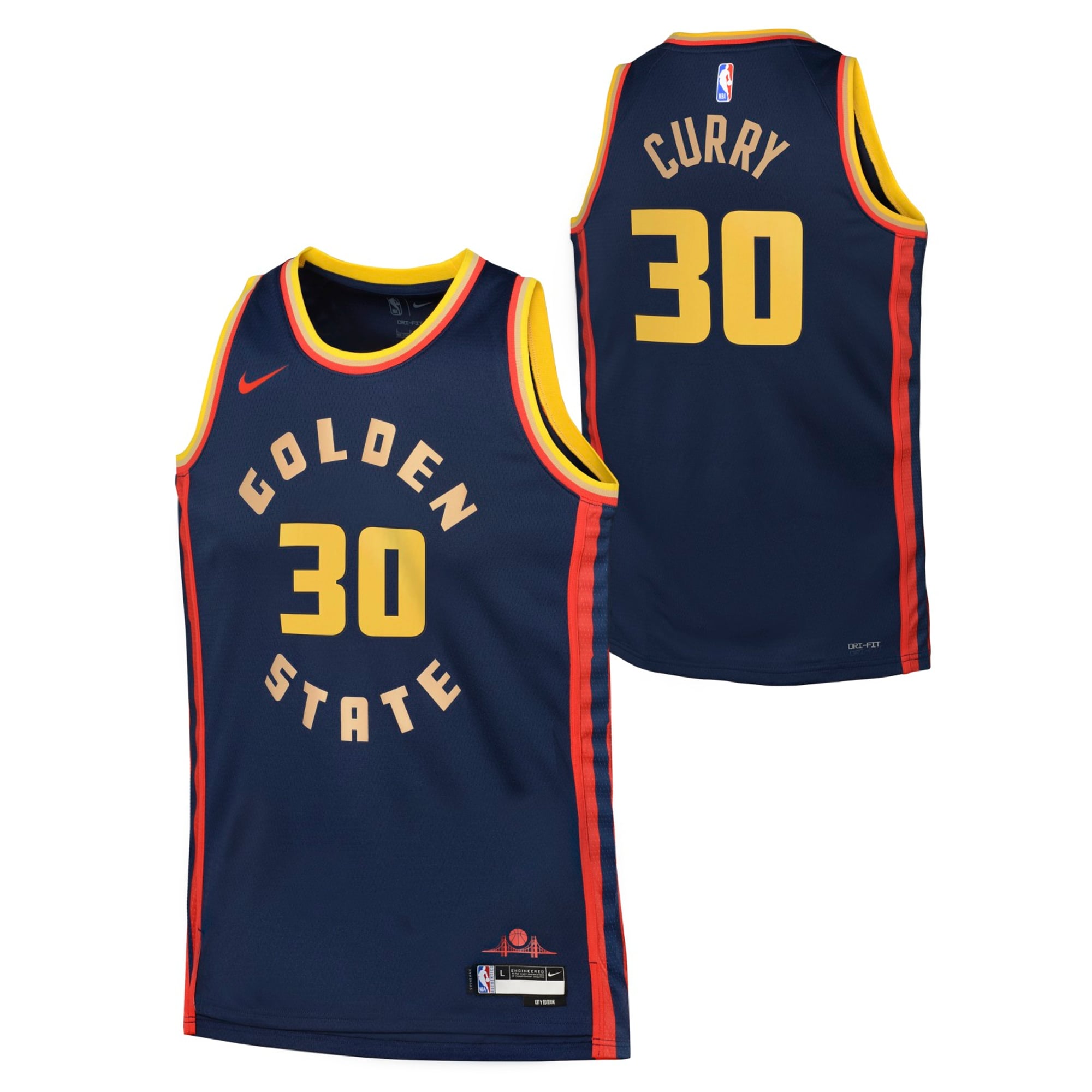 Maillot City Edition Golden State Warriors NBA – Stephen Curry – Jeunes - unisexe Taille: L