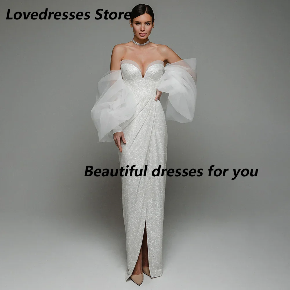 Modern Evening Dress Sequin Backless Sexy Evening Gown Sweetheart Slit Straight Women's Formal Party Dresses Customized