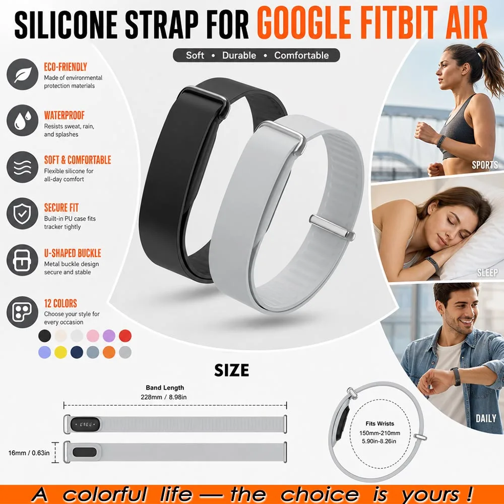 Fitness Tracker Strap For Google Fitbit Air Bands Sports Replacement Wristband Wristband Unisex For Google Fitbit Air Accessory