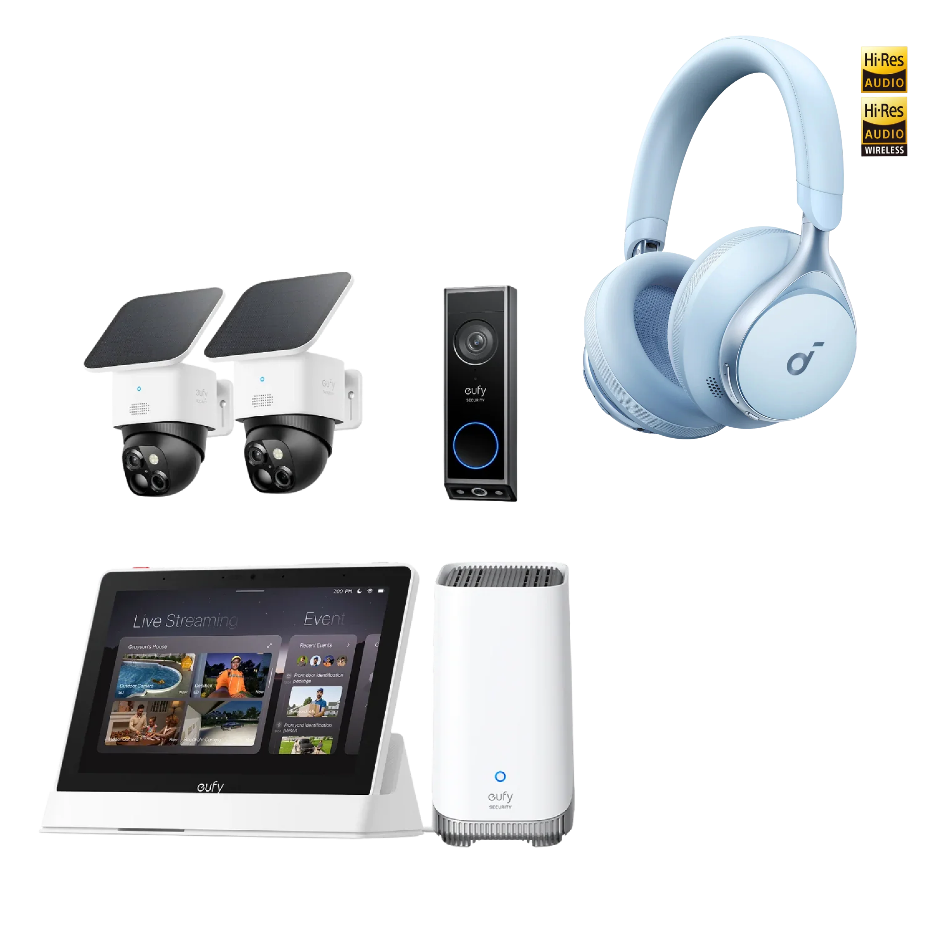 Anker eufy LocalSecure System (Premium-Lösung mit Türklingel) und Anker Space One mit verbesserter Geräuschunterdrückung