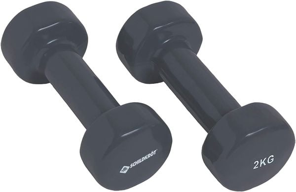 VINYL HANTEL Set, 2x 2,0kg (grey), in 4C-Box,