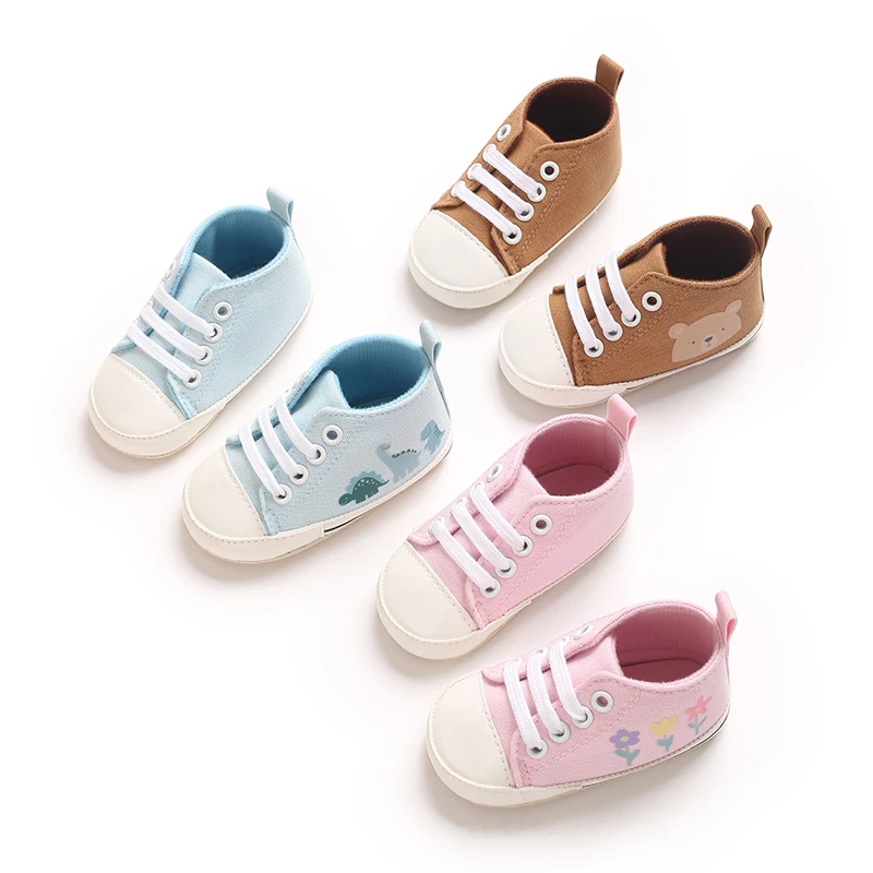 Frühlings- und Herbst-Babyschuhe mit niedlichem Cartoon-Motiv, weicher Sohle, rutschfest, lässige Sportschuhe für Babys 0-18 Monate, Neugeborenen-Laufschuhe