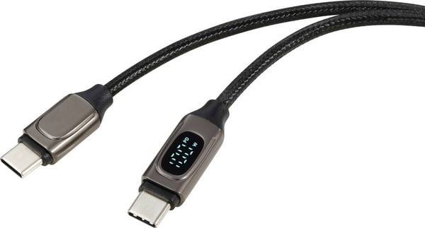 Renkforce USB-Kabel USB 2.0 USB-C® Stecker, USB-C® Stecker 2.00 m Silber (metallic) RF-6249498