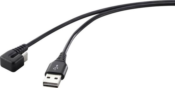 Renkforce USB-Kabel USB 2.0 USB-C® Stecker, USB-A Stecker 1.00m Schwarz RF-4609276