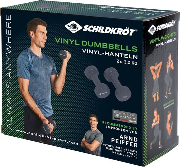VINYL HANTEL Set, 2x 3,0kg (grey), in 4C-Box,