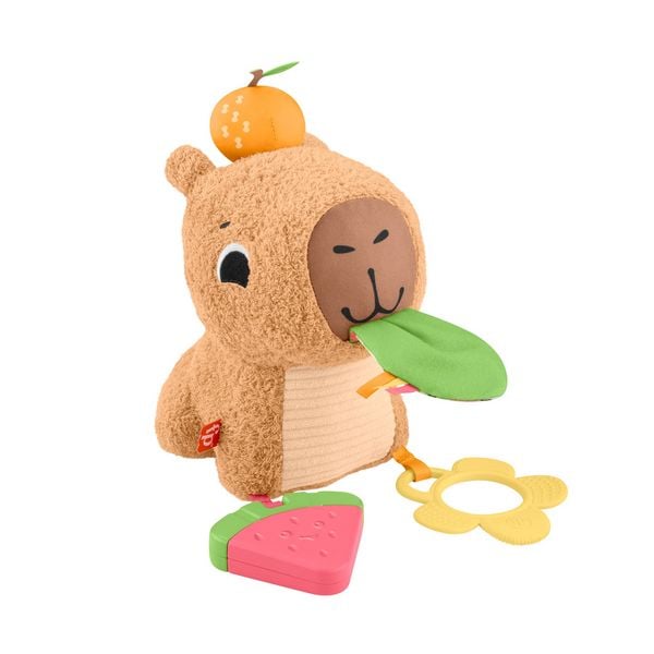 Fisher-Price sensorisches Babyspielzeug Kuschel-Capybara Plüschtier mit Beißri