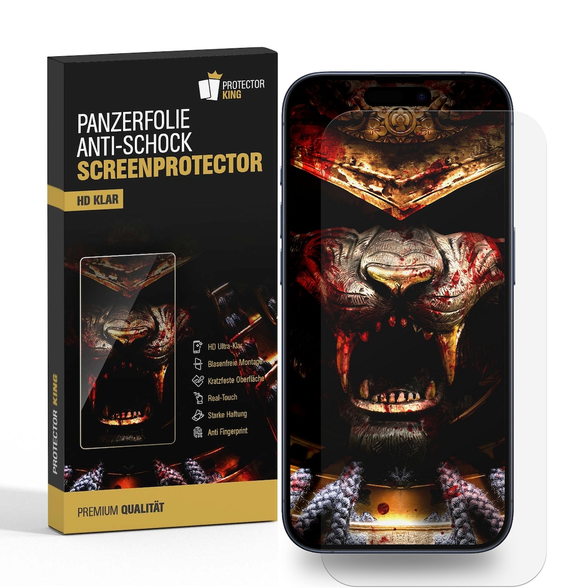 3x Panzerfolie für iPhone 18 Pro Max Anti-Shock HD klar Displayschutz Schutzfolie Screen-Protector, Anti-Kratz, Anti-Schmutz