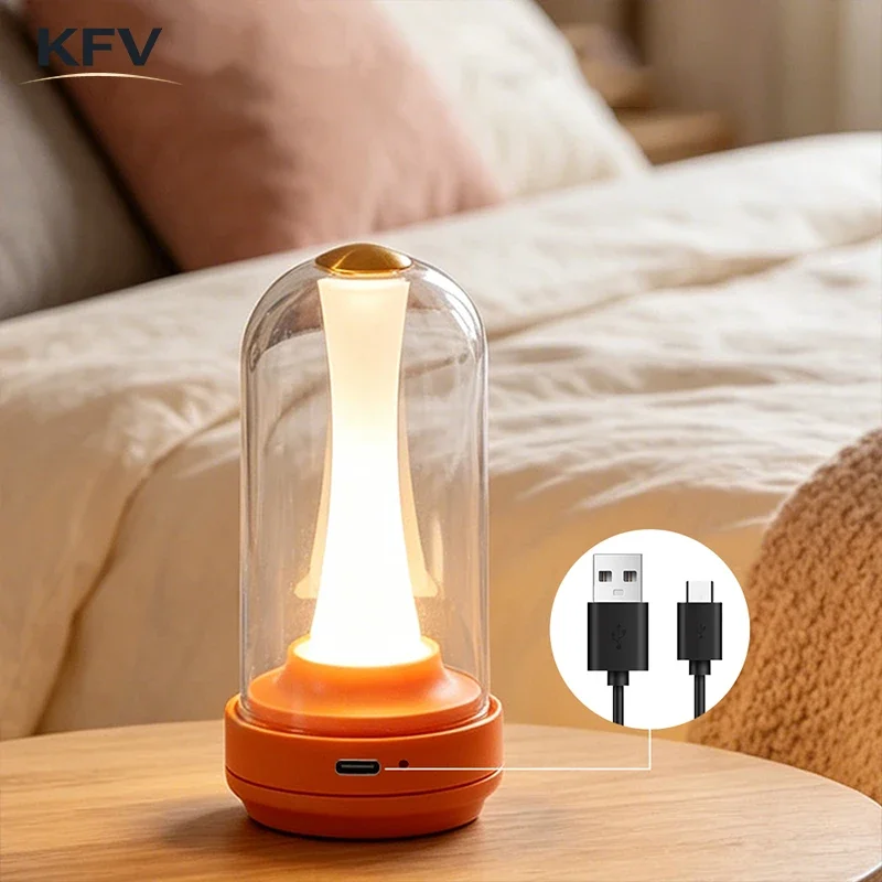 Lampes LED KVF pour chambre à coucher, lumière de sommeil, rechargeable, lumière d