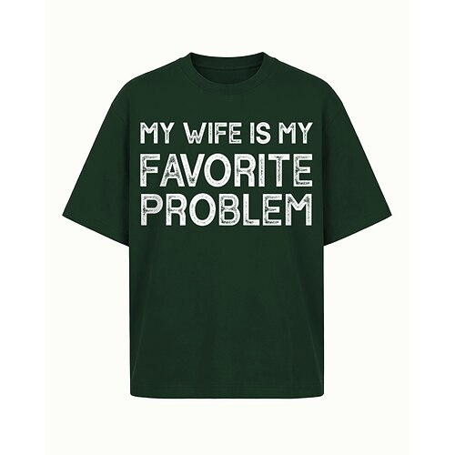 Meine Frau ist mein Lieblingsproblem – lässiges Baumwoll-T-Shirt mit Rundhalsausschnitt und kurzen Ärmeln