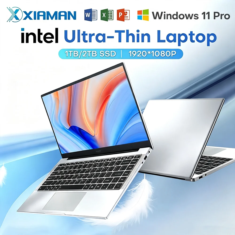 Ordinateur portable Xiaman, Windows 11 Pro, Intel A3950, carte graphique UHD, 12 Go de RAM, 1 To/2 To SSD, Wifi5, écran IPS 1080P