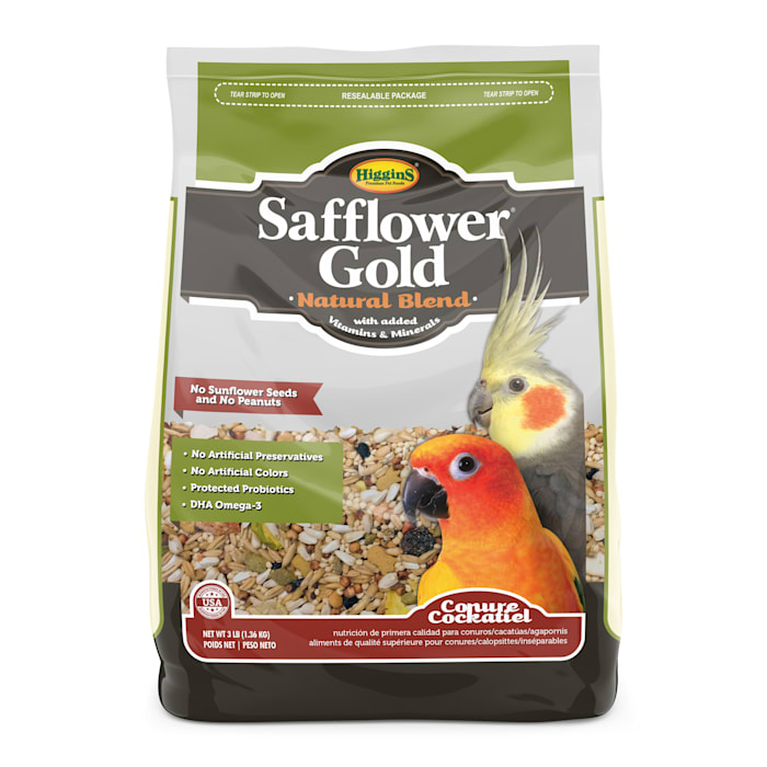 Higgins Safflower Gold - Conure/Cockatiel, 3 lb