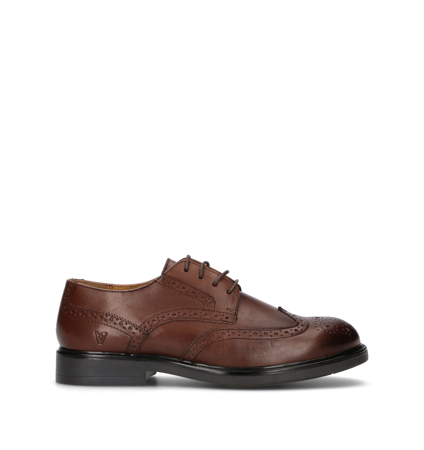 VALLEVERDE Stringata uomo marrone in pelle