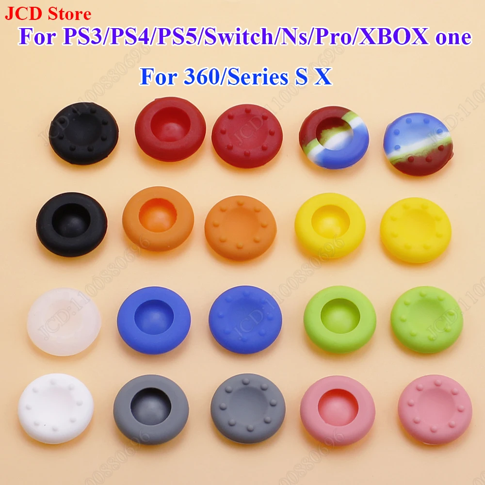 10pcs Silicone Analog Joystick Thumb Stick Grip Cap For PS2 PS3 PS4 PS5 Xbox One Xbox 360 Xbox Series X Switch Pro Controller