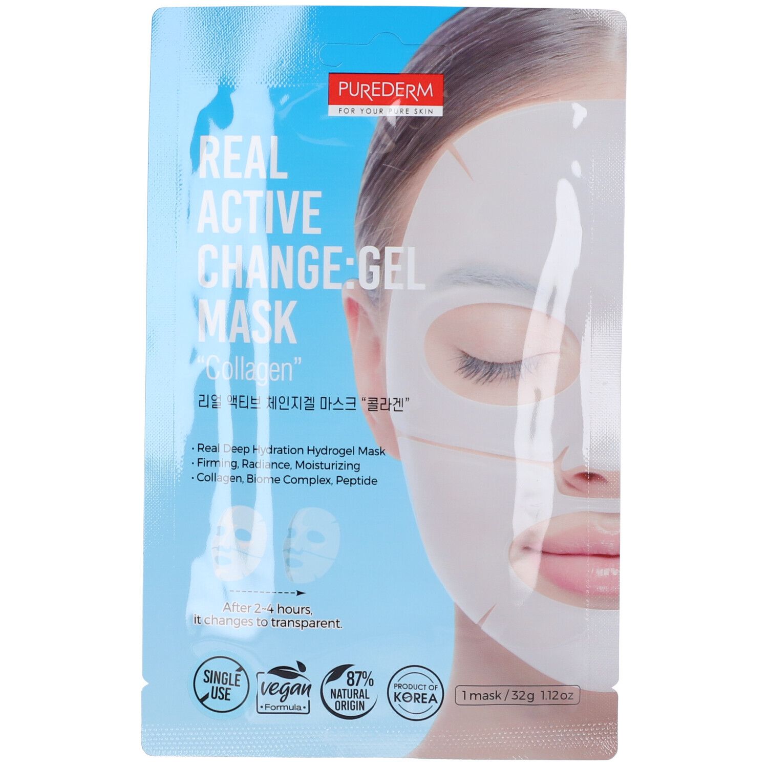 Purederm For Your Pure Skin Real Active Change Maschera Hydrogel Al Co