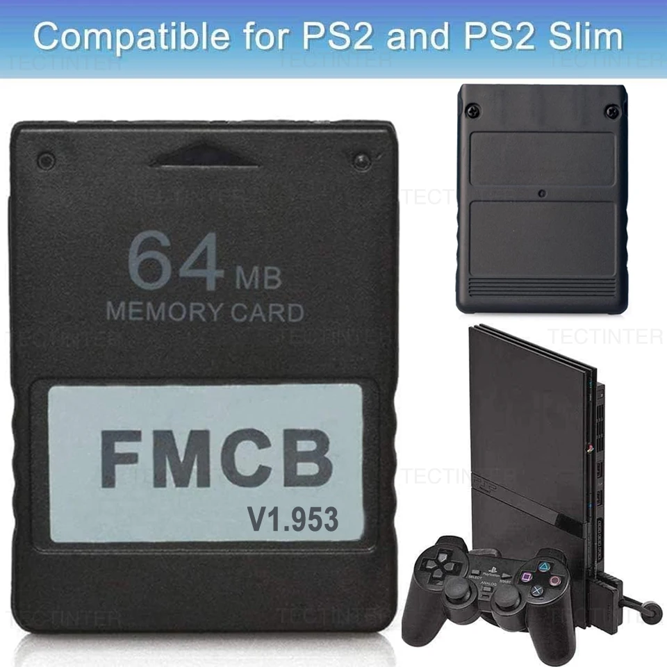 FMCB Free McBoot-Karte für Sony PS2/PS2 Slim Adapter 64 MB Speicherkarte OPL MC Boot für Playstation 2 Gaming-Zubehör