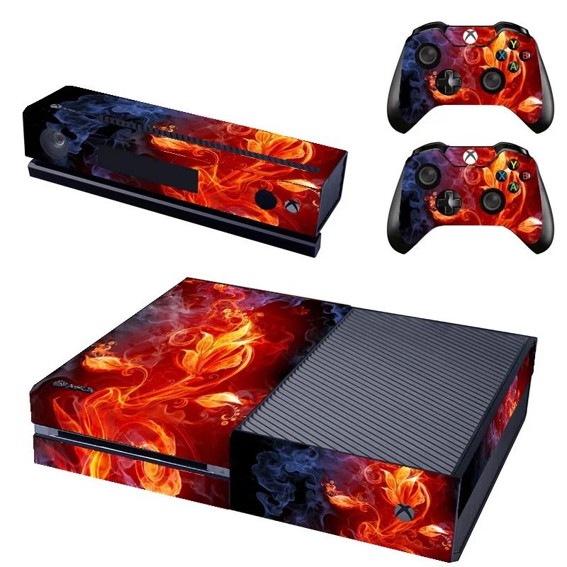 Xbox One Console And Controller Vinyl Skin Protective Decal red
