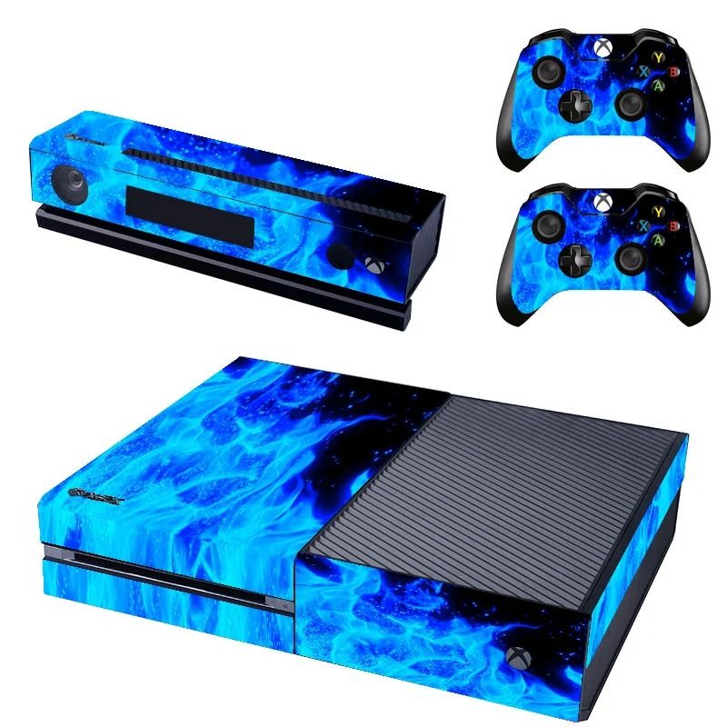 Xbox One Console And Controller Vinyl Skin Protective Decal blue