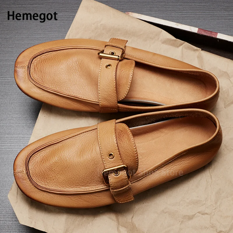 Mocassins à sangle à boucle chaussures pour hommes chaussures en cuir de Style britannique rétro chaussures pour hommes résistant à l