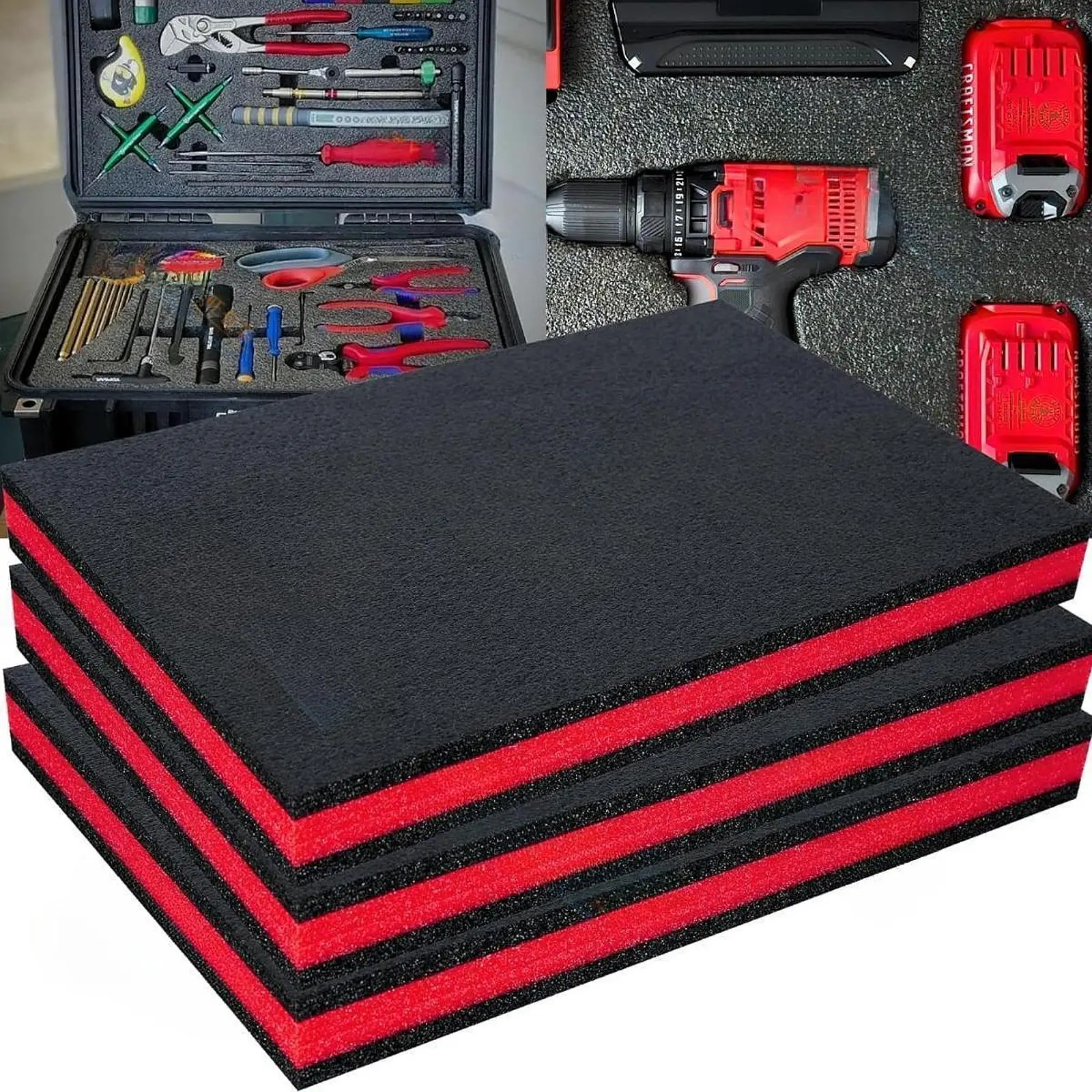5 pièces/ensemble boîte à outils mousse insérer outil ombre mousse Inserts pour boîte à outils étui rigide polyéthylène outil feuilles de mousse boîte à outils organisateur