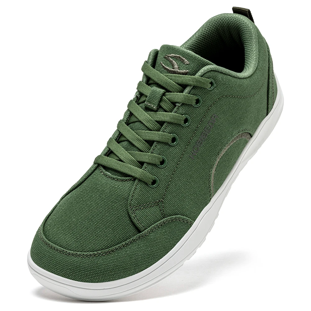 HOBIBEAR Unisex Canvas Barfußschuhe Zero Drop Minimalistische Sneakers Breite Breite Outdoor Trail Running Schuhe