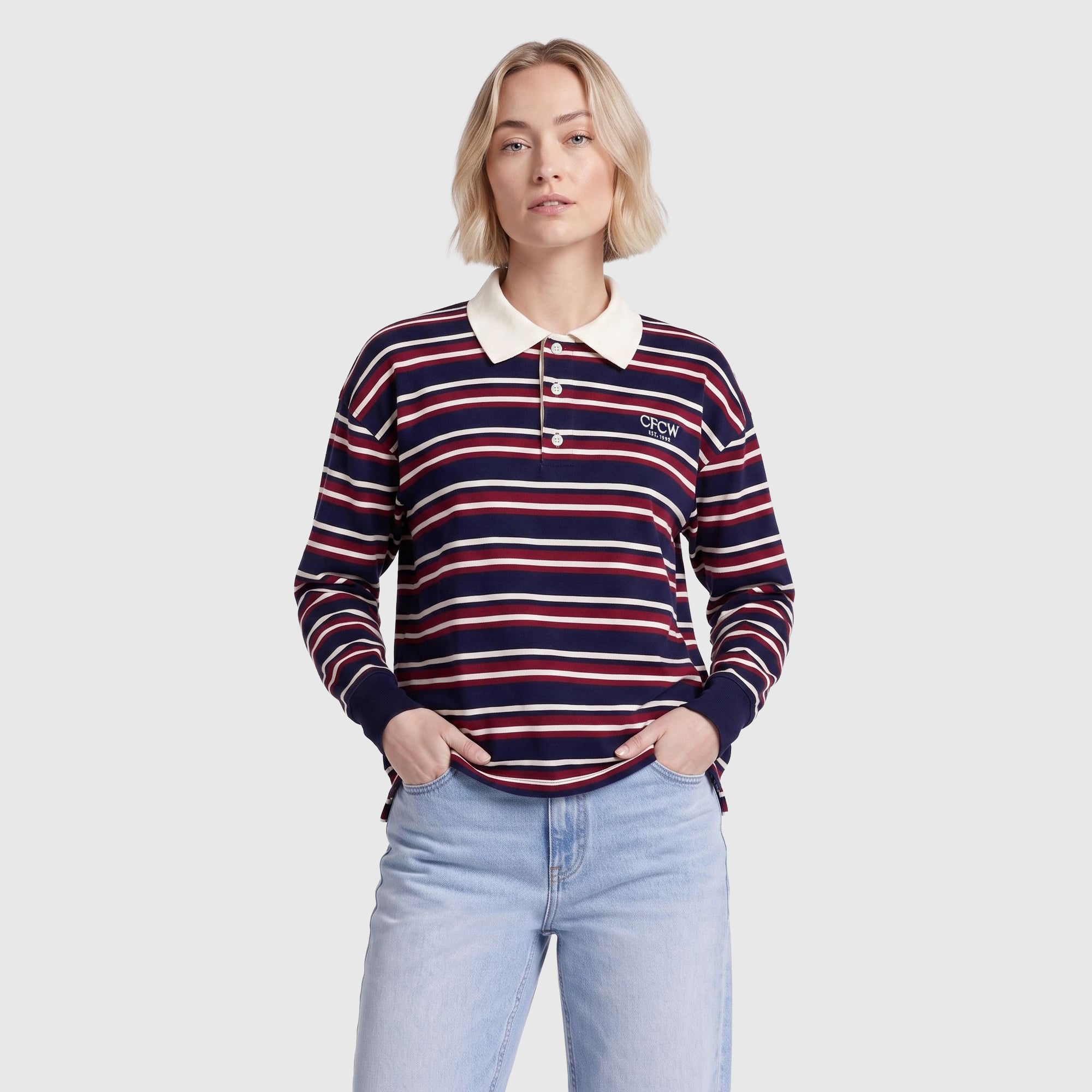 Chelsea CFCW Rugby-T-Shirt – Marineblau – Damen