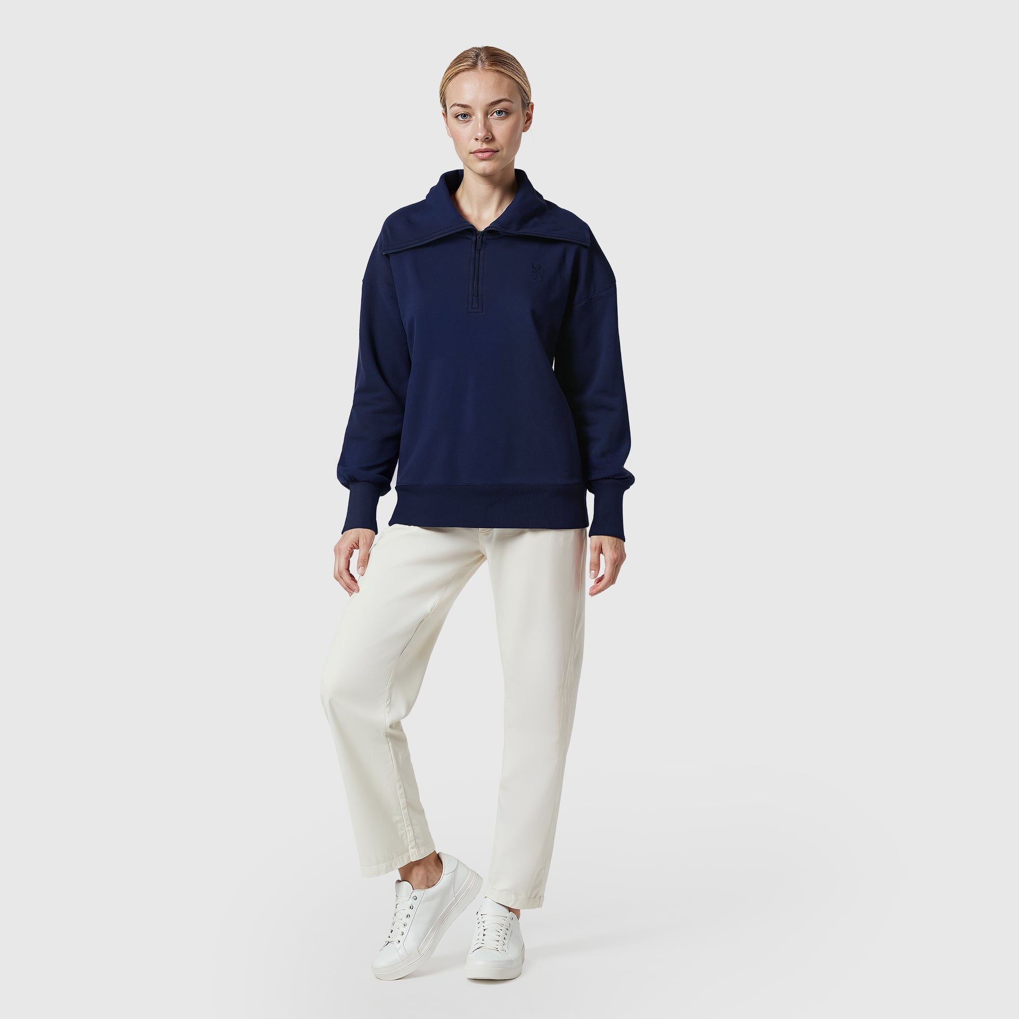 Chelsea Core Übergroßes 1/4-Reißverschlussoberteil – Marineblau – Damen