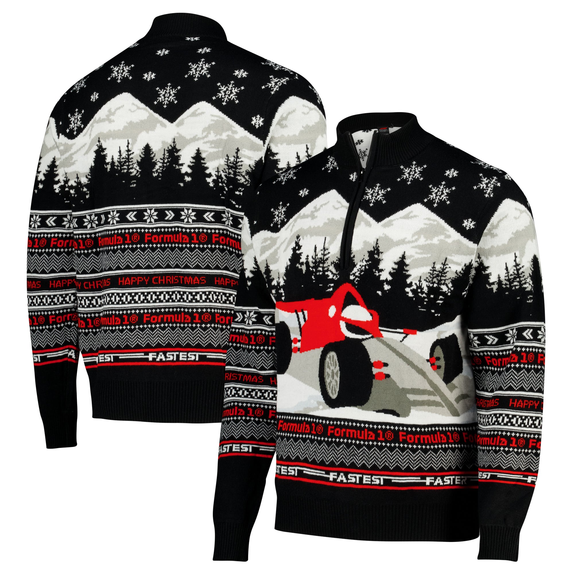 Pull de Noël Formule 1 à fermeture éclair 1/4 - Homme Taille: L