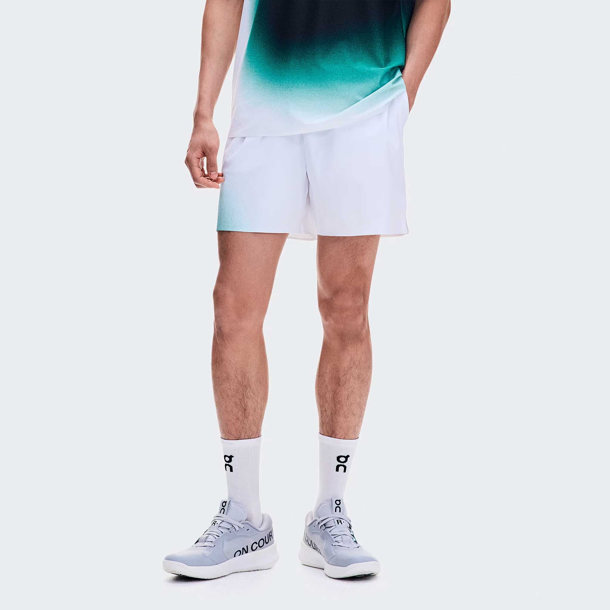On Court 5" Shorts Swing Men's Tennis Apparel White/Neem - On Running