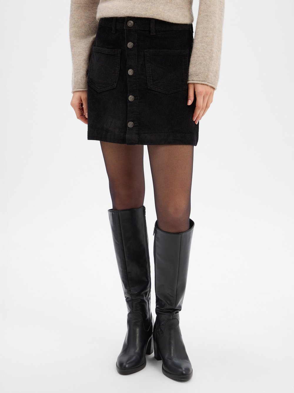 ONLY Cord-Minirock Damen schwarz, L