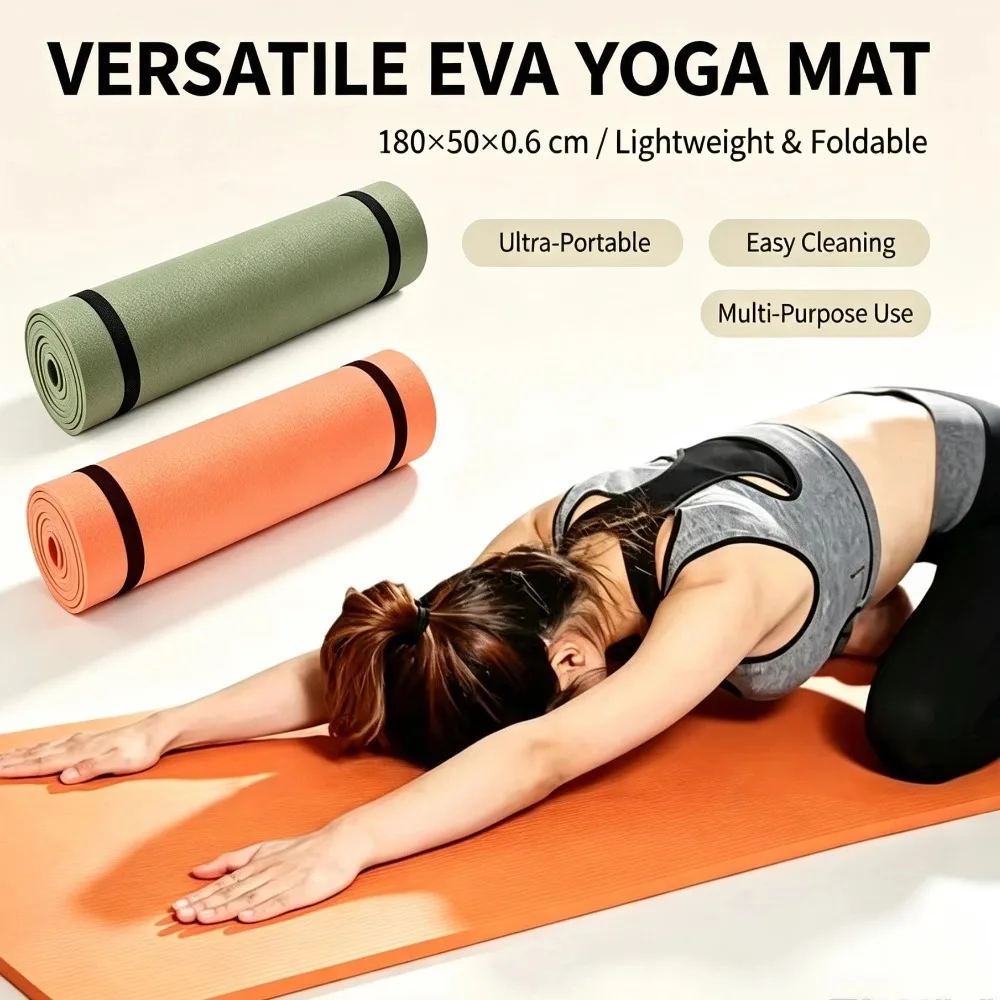 1PCS Exercise Yoga Mat Foldable Pilates Fitness Mat Thickened Comfortable Foam Workout Mat Portable Travel Fitness Exercise Pad