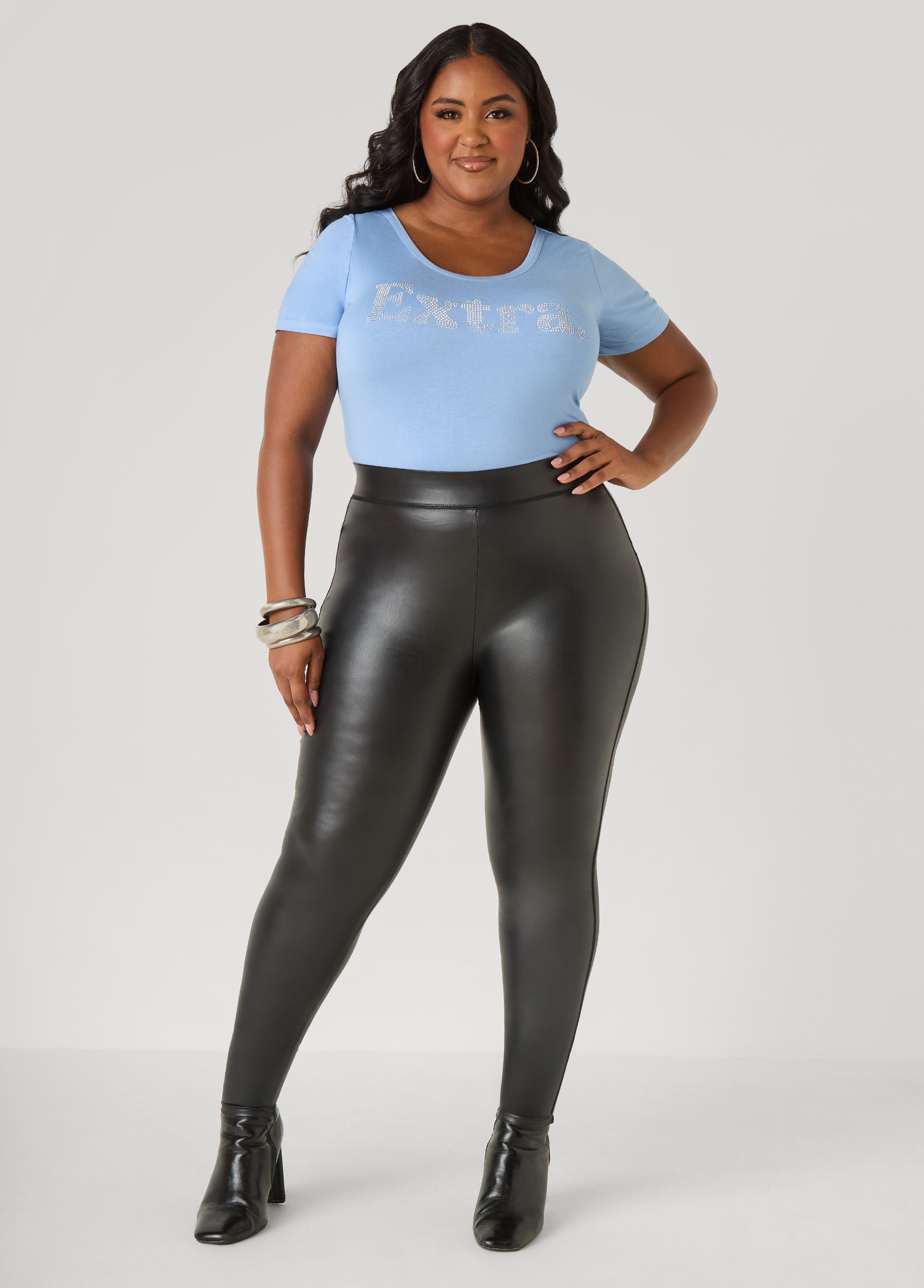 Plus Size Faux Leather Leggings