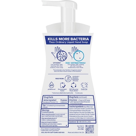 DIAL DIA 02934CT Antibacterial Defense 7.5 Oz. Pear + Aloe Foaming Hand Soap - DIAL