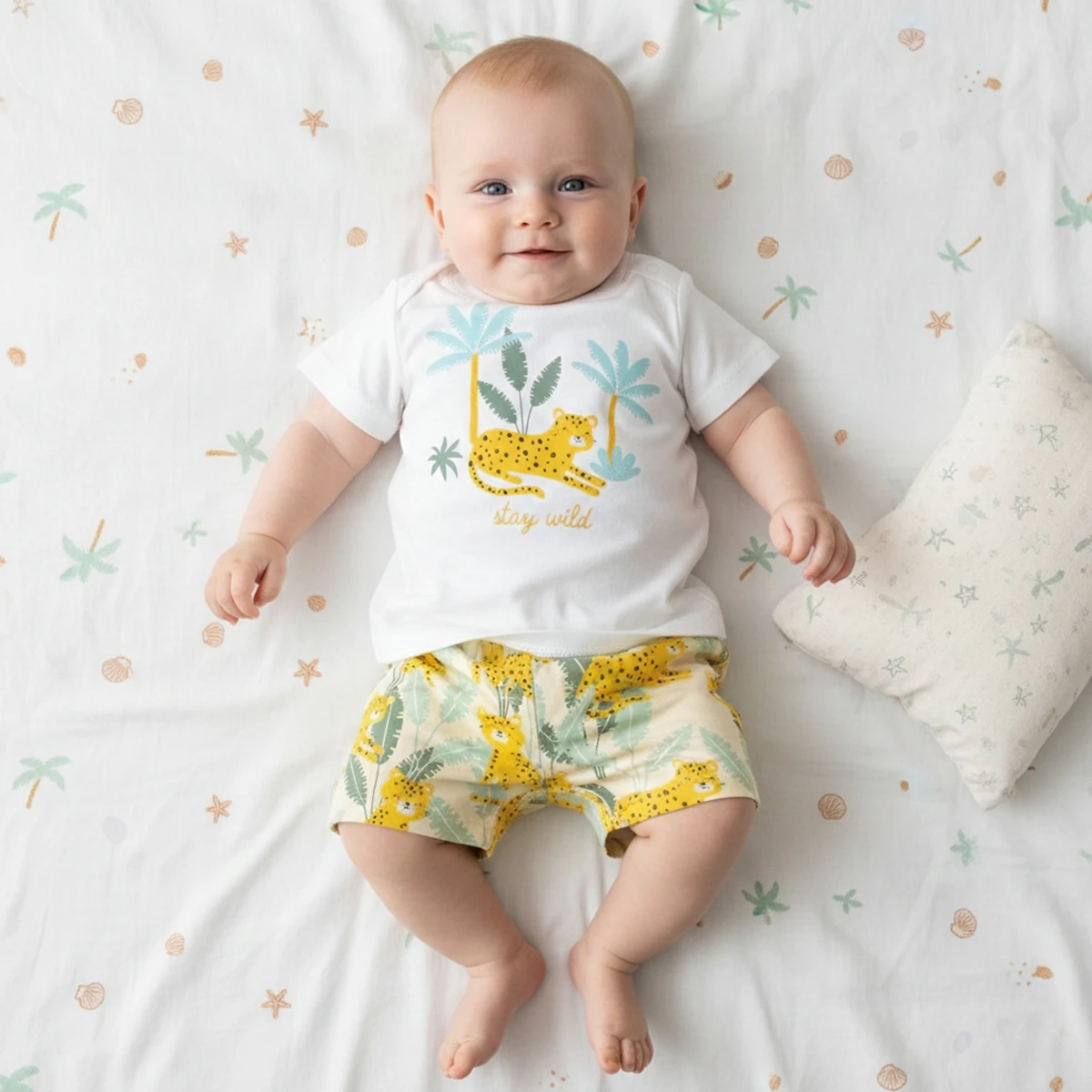 Ensembles de vêtements pour bébés garçons Sanlutoz en coton imprimé, vêtements pour bébés, vêtements pour enfants à thème animalier, mode enfant, 2 pièces décontractées