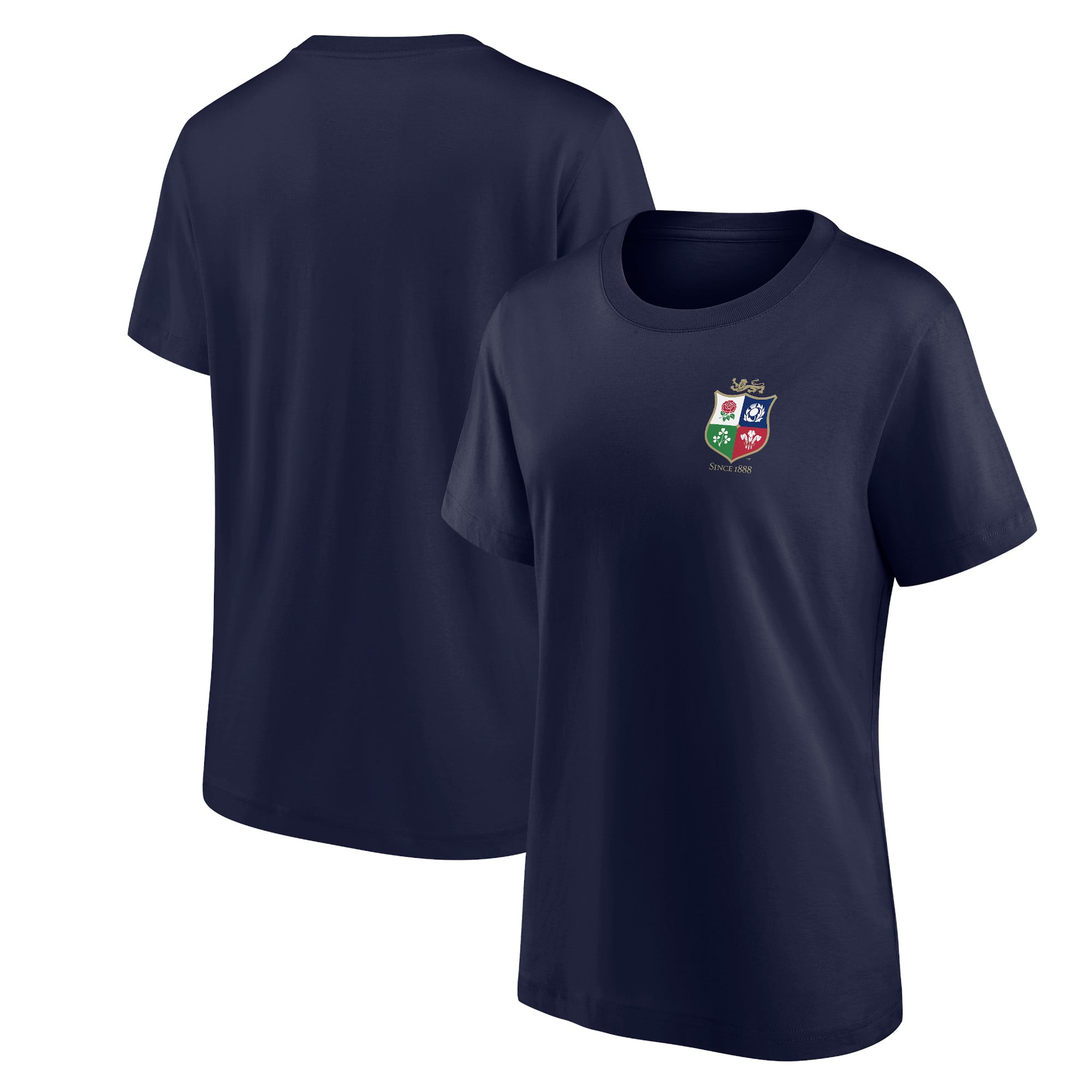British & Irish Lions T-Shirt mit kleinem Wappen – Marineblau – Damen