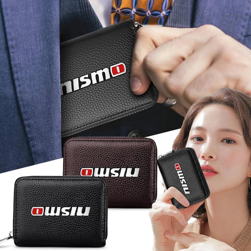 Étui portefeuille en cuir pour permis de conduire de voiture, porte-carte de crédit, accessoires de voiture pour Nismo Nissan GTR Tiida Teana Skyline Juke x-trail